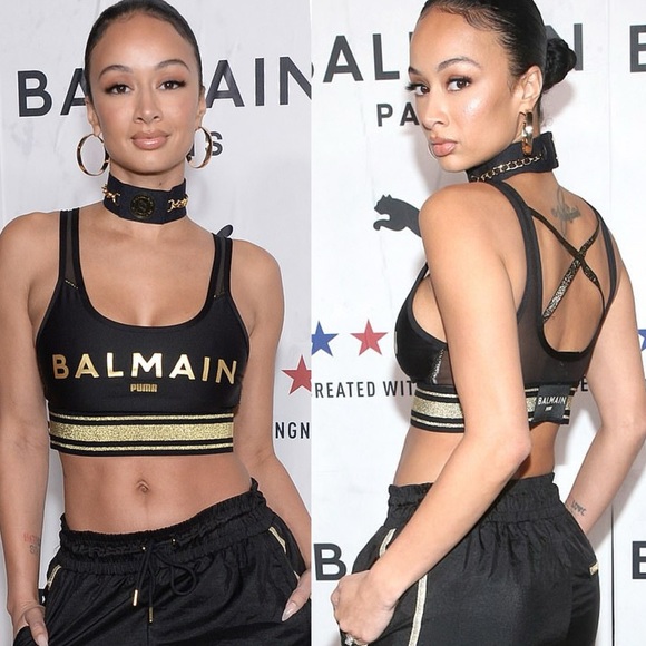 Balmain x puma limited edition black and gold sports bra - XXS